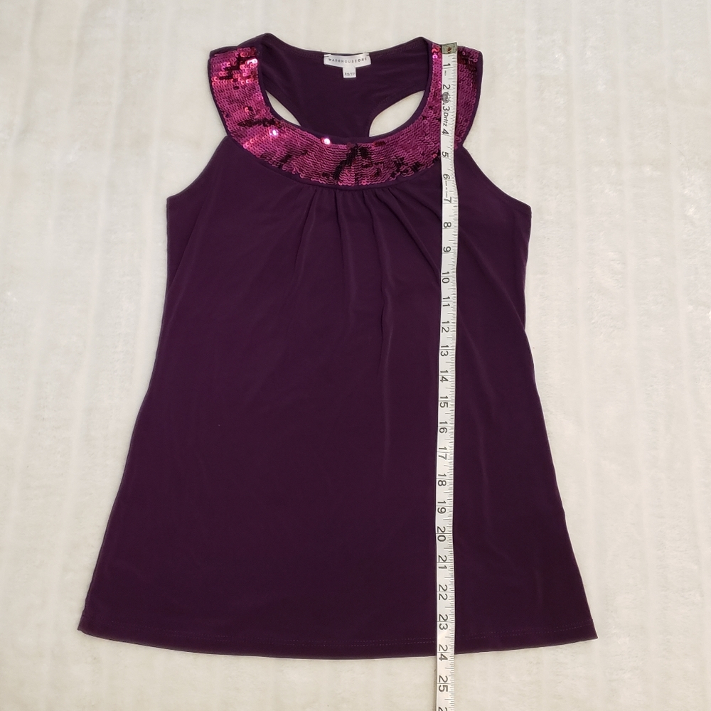 Warehouse One Sequined Halter Style Top with Racerback - Picture 10 of 10